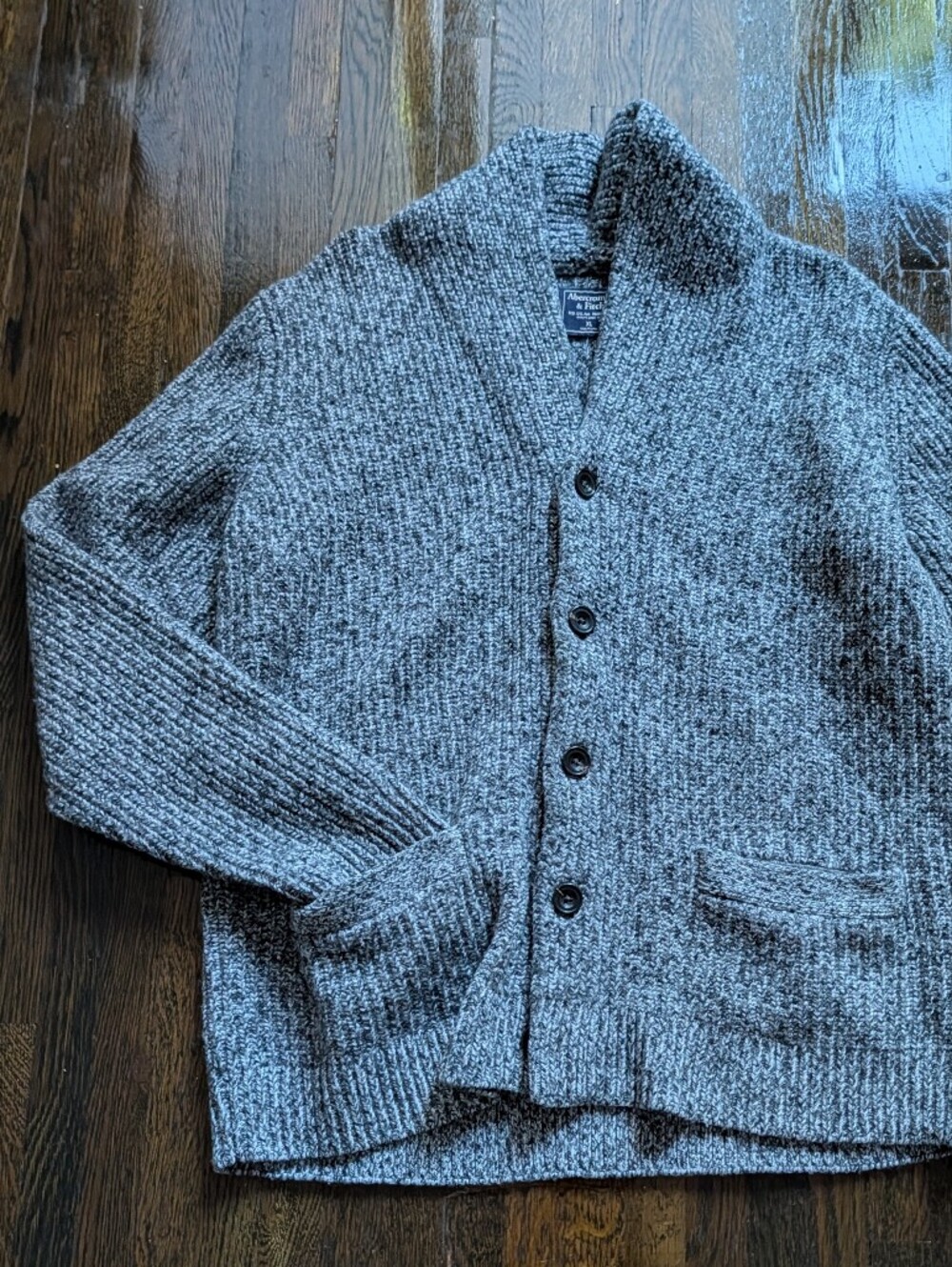 Abercrombie & Fitch Men's Heather Gray Crewneck Sweater, XL